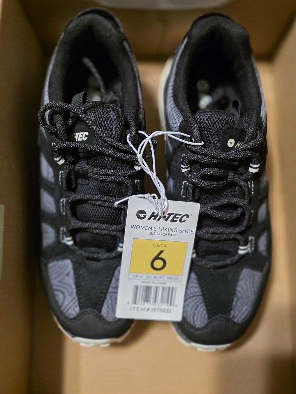 Hi-Tec Women's Black and Cream Hiking Shoes